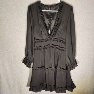 Black Ruffled Mini Dress